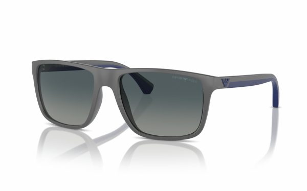 Emporio Armani Sunglasses EA 4033 5060/4U Lens Size 56 Frame Shape Square Lens Color Blue Polarized for Men