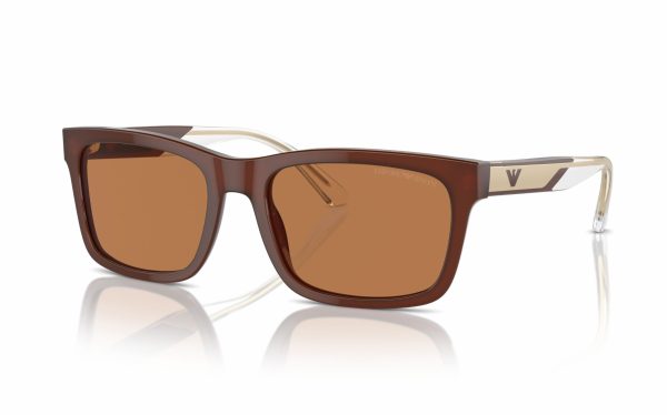 Emporio Armani Sunglasses EA 4224 6095/73 Lens Size 57 Frame Shape Rectangle Lens Color Brown for Men