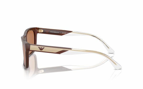 Emporio Armani Sunglasses EA 4224 6095/73 Lens Size 57 Frame Shape Rectangle Lens Color Brown for Men