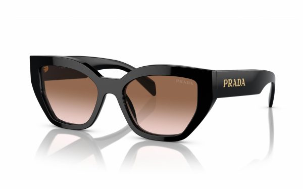 Prada sunglasses PR A09S 1AB-0A6 lens size 53 frame shape butterfly lens color brown for women