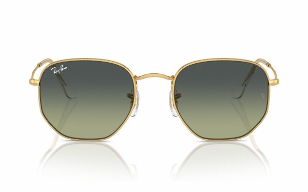 Ray-Ban Hexagonal Sunglasses RB 3548 001/BH Lens Size 51 and 54 Frame Shape Hexagon Lens Color Green for Unisex