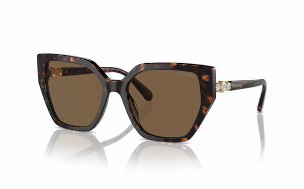 Swarovski Sunglasses SK 6016 100273 Lens Size 56 Frame Shape Butterfly Lens Color Brown for Women