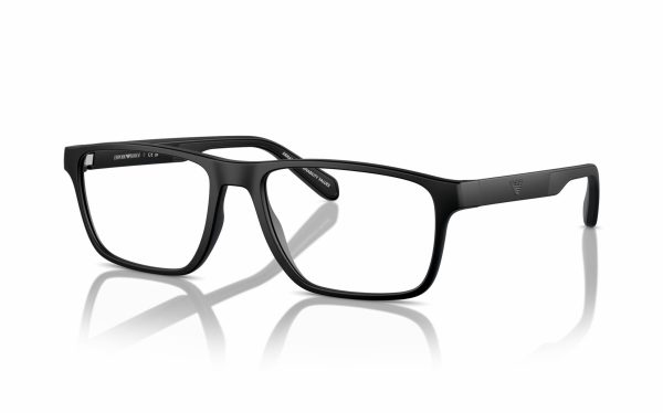 Emporio Armani Eyeglasses EA 3233 5001, lens size 54 and 56, frame shape rectangular for men and women