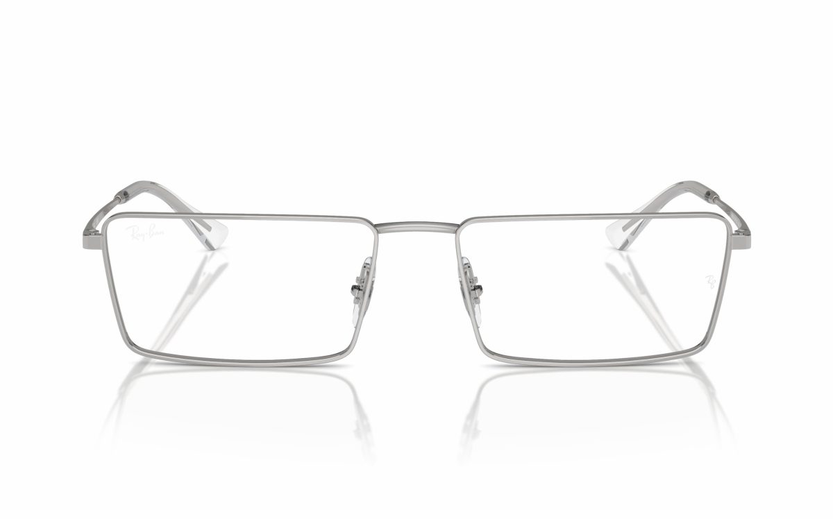 Ray-Ban EMY Eyeglasses RX 6541 2501 lens size 56 and 58 frame shape rectangular frame color silver for Unisex