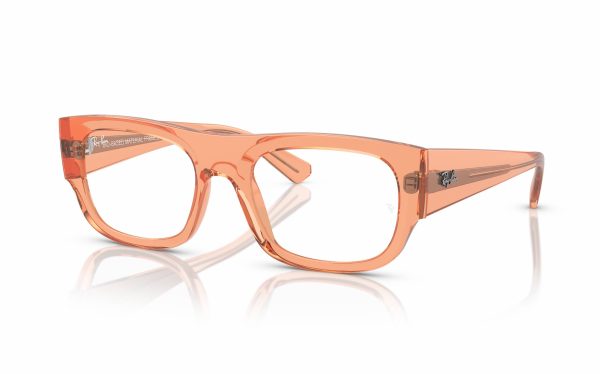 نظارة طبية راي بان كريستين RX 7218 8264 حجم العدسة 52 و 54 شكل الاطار مستطيل لون الاطار برتقالي للجنسين