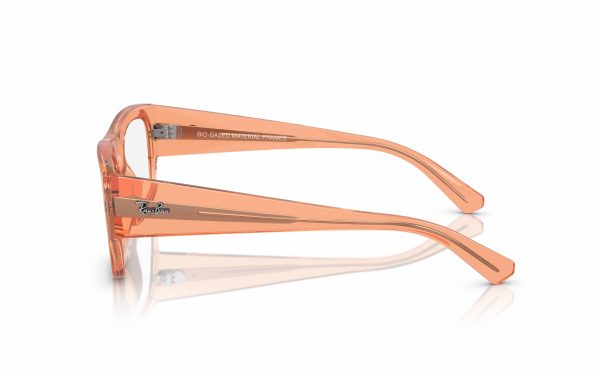 Ray-Ban Kristin Eyeglasses RX 7218 8264 lens size 52 and 54, frame shape rectangle, frame color orange, unisex