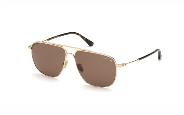 Tom Ford Len Sunglasses FT081528E58 Lens size 58 Frame shape Aviator Lens color Brown for Men