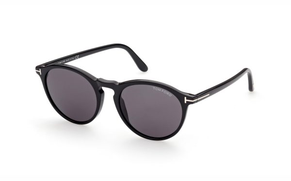 Tom Ford Aurele Sunglasses FT090401A52 Lens Size 52 Frame Shape Round Lens Color Gray for Men