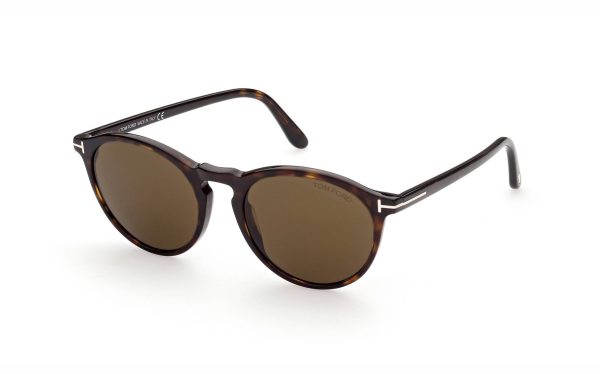 Tom Ford Aurele Sunglasses FT090452J52 Lens Size 52 Frame Shape Round Lens Color Brown for Men