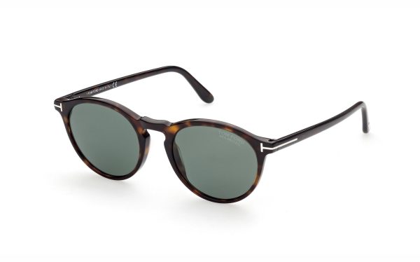 Tom Ford Aurele Sunglasses FT090452R52 Lens Size 52 Frame Shape Round Lens Color Green Polarized for Men