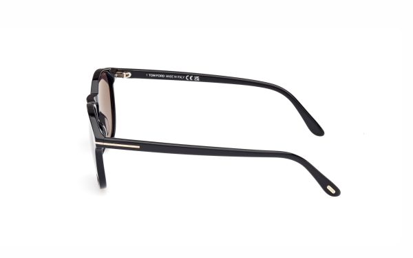 Tom Ford Lewis Sunglasses FT109701B53 Lens Size 53 Frame Shape Round Lens Color Gray for Men