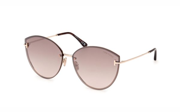 Tom Ford Evangeline Sunglasses FT110628G63 Lens Size 63 Frame Shape Cat Eye Lens Color Brown for Women