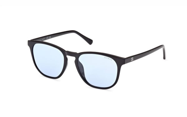 Guess Sunglasses GU00061 01V Lens Size 53 Frame Shape Round Lens Color Blue for Men