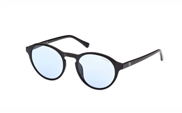 Guess Sunglasses GU00062 01V Lens Size 51 Frame Shape Round Lens Color Blue for Men