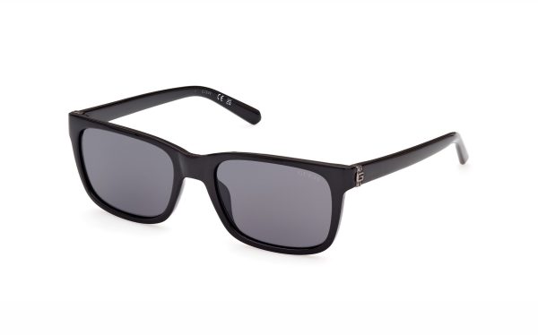 Guess Sunglasses GU00066 01A Lens Size 55 Frame Shape Rectangle Lens Color Gray for Men
