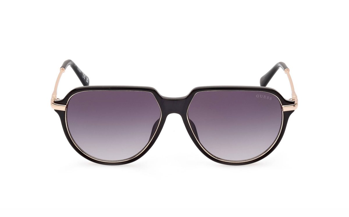 Guess Sunglasses GU00067 01B Lens Size 56 Frame Shape Aviator Lens Color Gray for Men