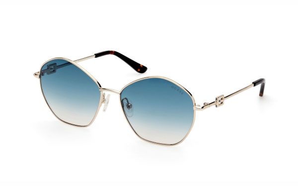 GUESS Sunglasses GU7907 32P Size 59 Frame Shape Hexagonal Lens Colour Blue for Women