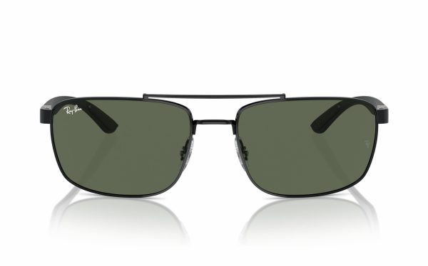 Ray-Ban Sunglasses RB 3737 002/71 Lens Size 60 Frame Shape Rectangle Lens Color Green for Unisex