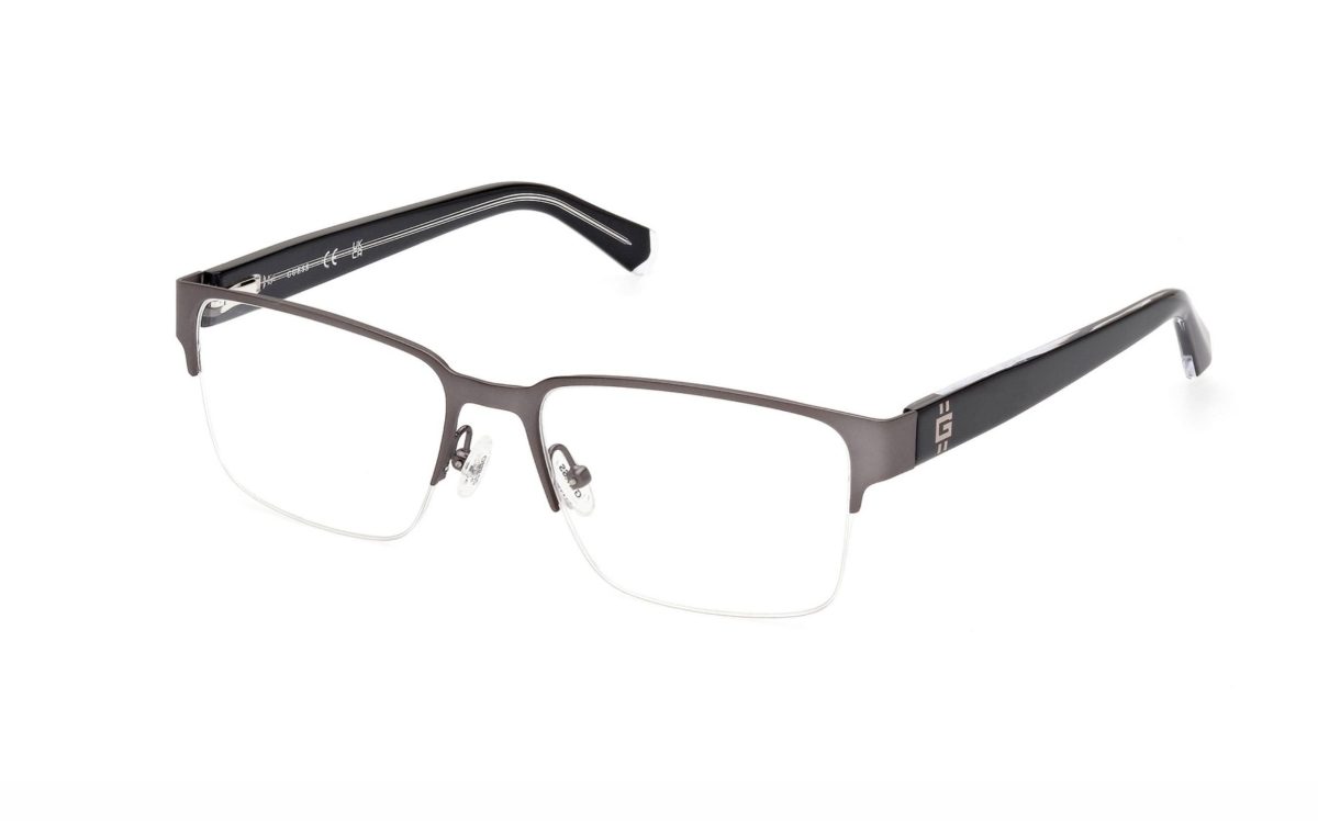 Guess eyeglasses GU50095 009 lens size 55 frame shape rectangle for men