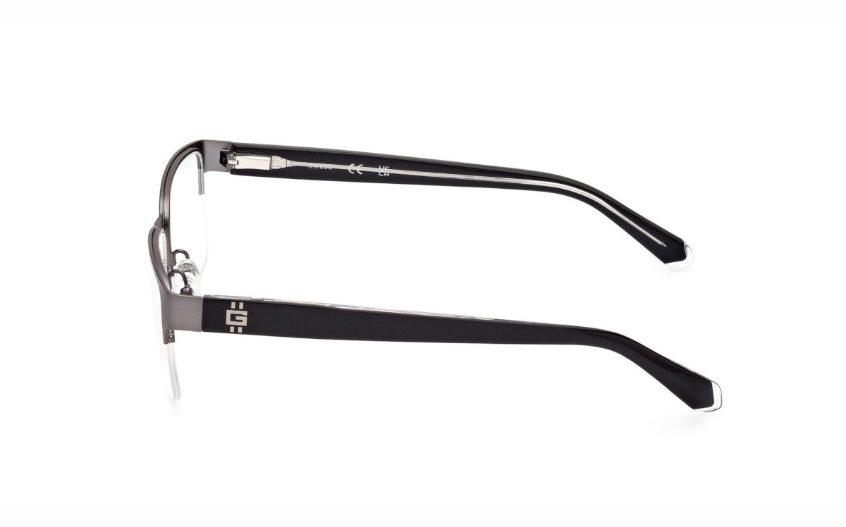 Guess eyeglasses GU50095 009 lens size 55 frame shape rectangle for men