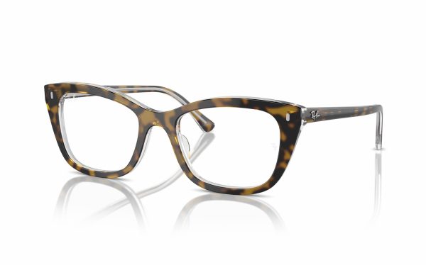 نظارة طبية راي بان RX 5433 5082 شفاف حجم العدسة 50 و 52 شكل الاطار مربع لون الاطار هافانا للجنسين