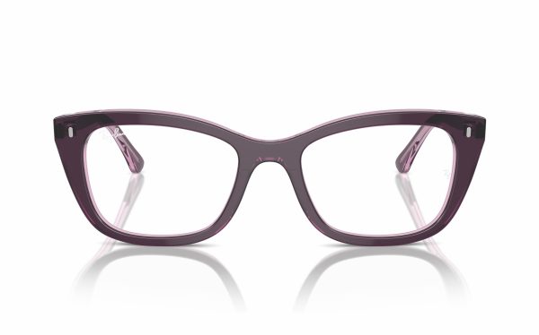 نظارة طبية راي بان RX 5433 8364 شفاف حجم العدسة 50 و 52 شكل الاطار مربع لون الاطار بنفسجي للجنسين