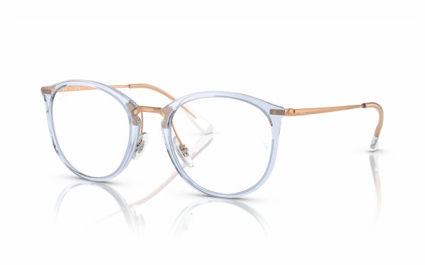 Ray-Ban Eyeglasses RX 7140 8336 Lens Size 51 Frame Shape Round Frame Color Blue for Women