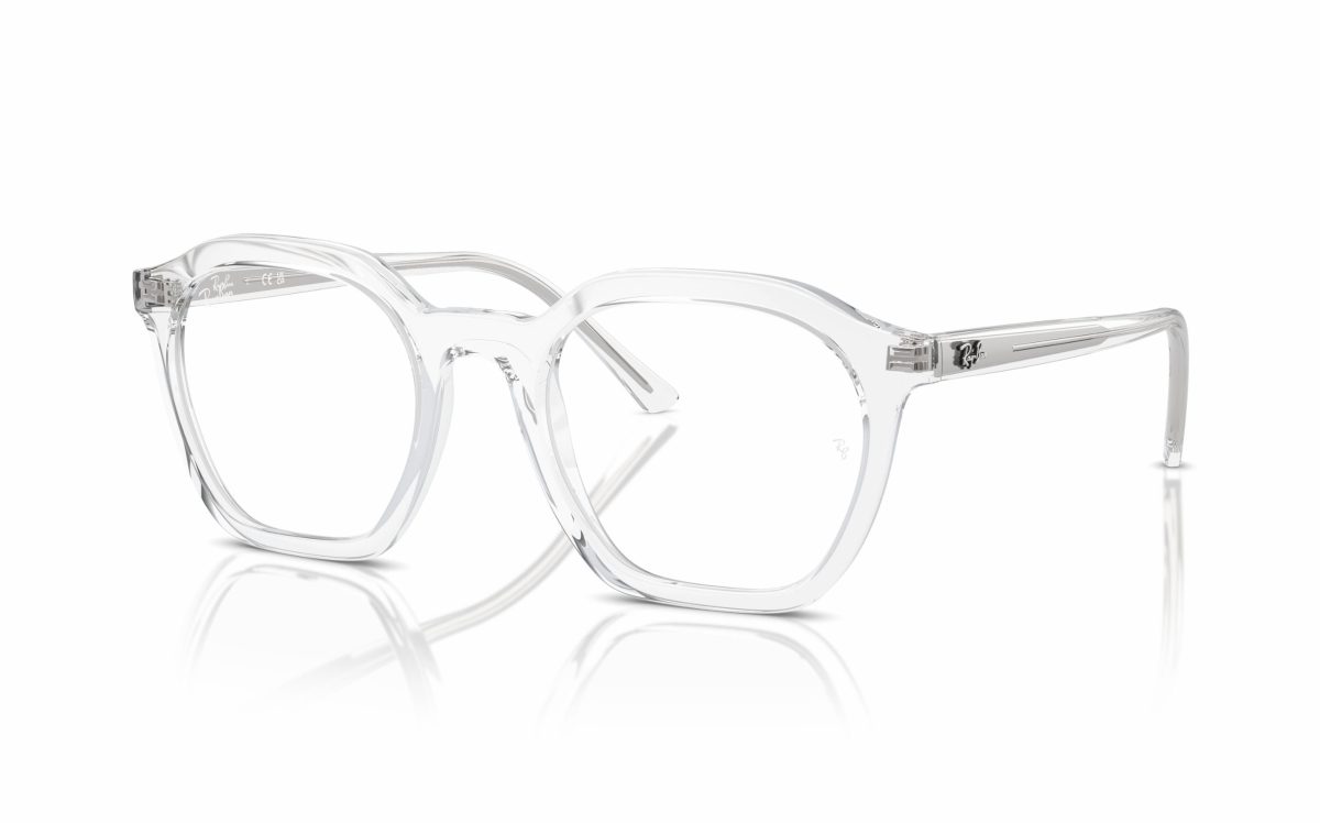 Ray-Ban Alice Eyeglasses RX 7238 2001 lens size 50 and 52, frame shape square, frame color Transparent, unisex