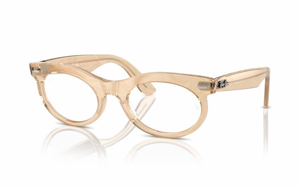 Ray-Ban Wayfarer Oval Eyeglasses RX 2242V 8294 lens size 50 frame shape oval frame color gold brown for unisex