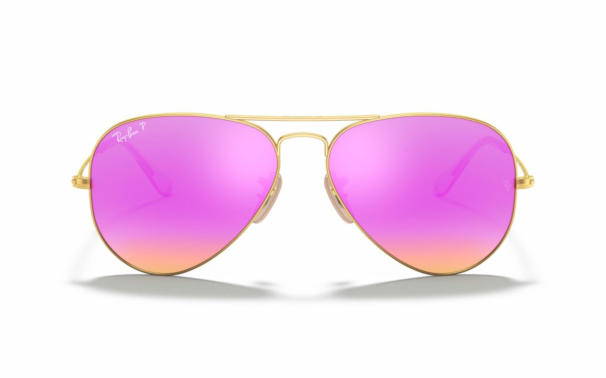 Ray-Ban Aviator Sunglasses RB 3025 112/1Q Lens Size 58 Frame Shape Aviator Lens Color Purple Polarized Mirror for Unisex