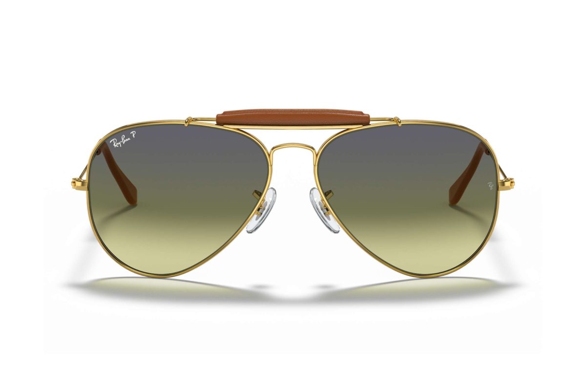 Ray-Ban Aviator Sunglasses RB 3422-Q 001/M9 Lens Size 55 Frame Shape Aviator Lens Color Polarized Green for Men
