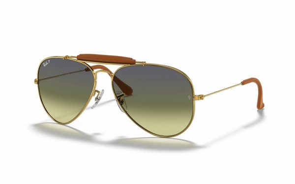 Ray-Ban Aviator Sunglasses RB 3422-Q 001/M9 Lens Size 55 Frame Shape Aviator Lens Color Polarized Green for Men