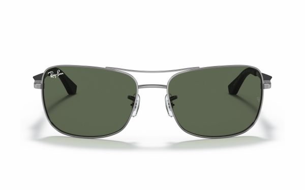 Ray-Ban Sunglasses RB 3515 004/71 Lens Size 58 Frame Shape Rectangle Lens Color Green for Men