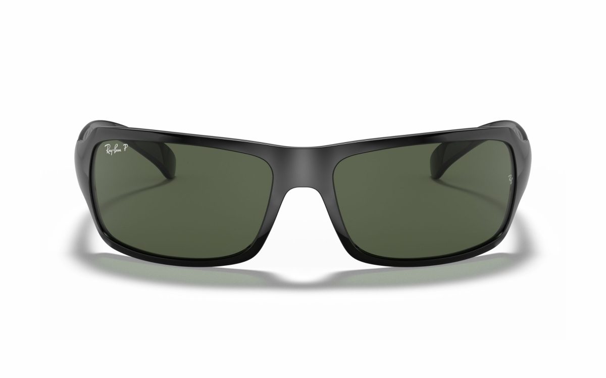 نظارة شمسية راي بان RB 4075 601/58 حجم العدسة 61 شكل الاطار مستطيل لون العدسة أخضر بولارايزد رجالي