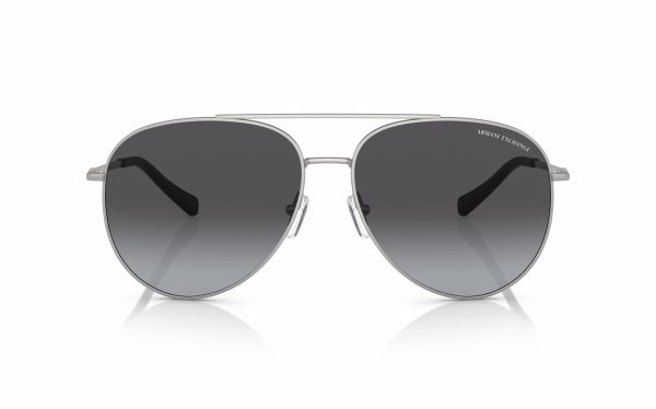 Armani Exchange Sunglasses AX 2043S 6017/8G Lens Size 62 Frame Shape Aviator Lens Color Gray for Men