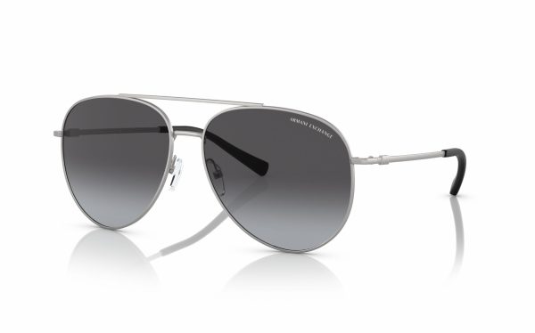 Armani Exchange Sunglasses AX 2043S 6017/8G Lens Size 62 Frame Shape Aviator Lens Color Gray for Men