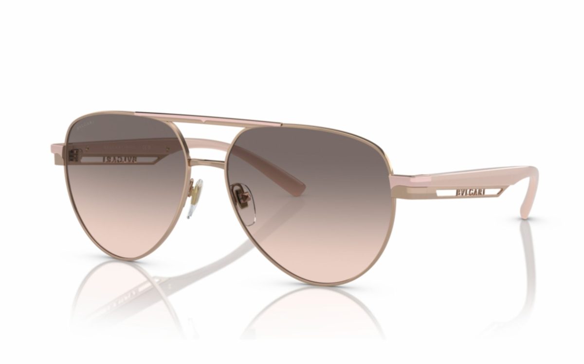 Bvlgari Sunglasses BV 6189 2014/3B Lens Size 58 Frame Shape Aviator Lens Color Pink Gray For Women