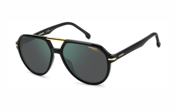 Carrera Sunglasses CARRERA 315/S 807/Q3 Lens Size 58 Frame Shape Aviator Lens Color Green Gray Polarized for Men