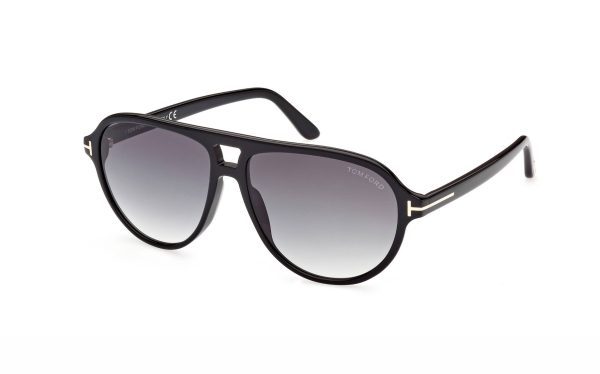 Tom Ford Jeffrey Sunglasses FT0932 01B Lens Size 59 Frame Shape Aviator Lens Color Gray for Men