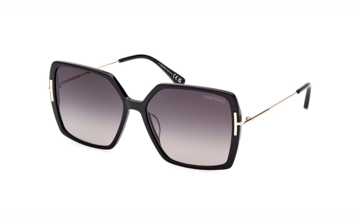 Tom Ford Joanna Sunglasses FT1039 01B Lens Size 59 Frame Shape Butterfly Lens Color Gray for Women