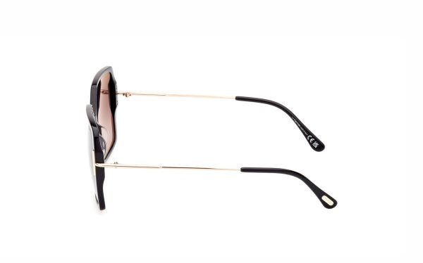 Tom Ford Joanna Sunglasses FT1039 01B Lens Size 59 Frame Shape Butterfly Lens Color Gray for Women