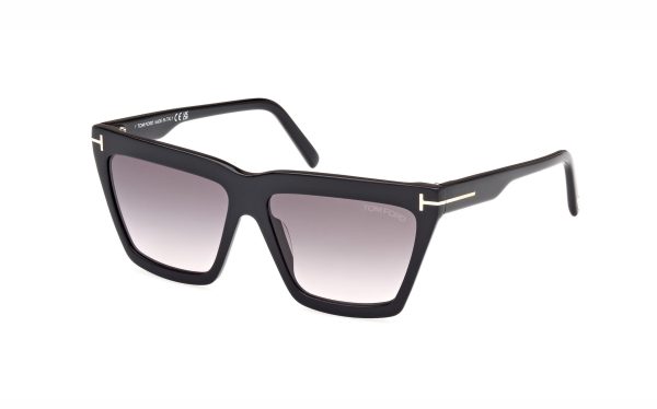 Tom Ford Eden Sunglasses FT1110 01B Lens Size 56 Frame Shape Cat Eye Lens Color Gray for Women