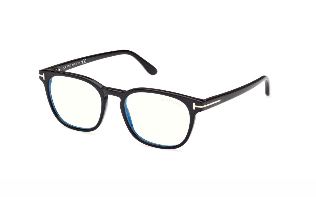 Tom Ford Eyeglasses FT5868-B 001 lens size 53 square frame shape for men