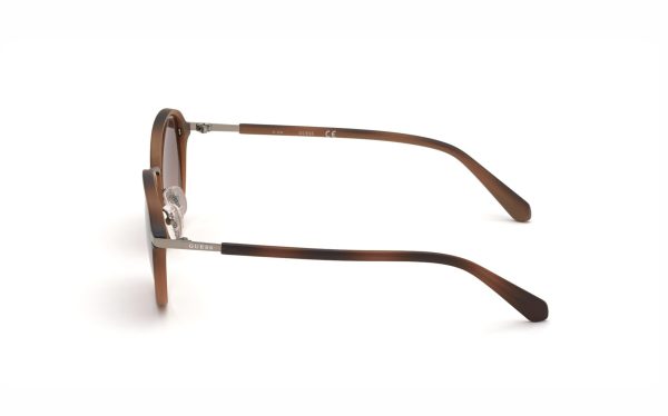 Guess Sunglasses GU00031 53F Lens Size 53 Frame Shape Round Lens Color Brown Men