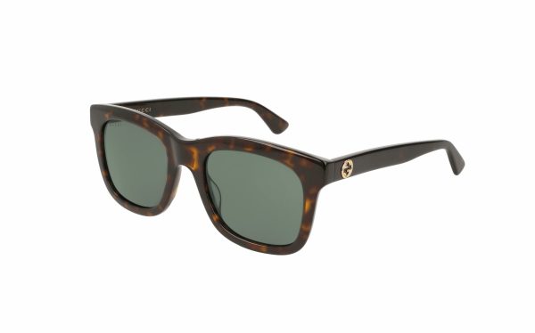 Gucci Sunglasses GG0326S 02 Lens Size 52 Frame Shape Square Lens Color Green For Unisex