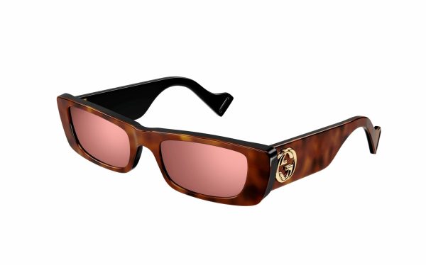 Gucci Sunglasses GG0516S 15 Lens Size 52 Frame Shape Rectangle Lens Color Red for Women