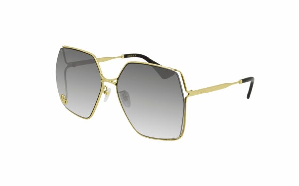 Gucci Sunglasses GG0817S 06 Lens Size 65 Frame Shape Square Lens Color Gray for Women