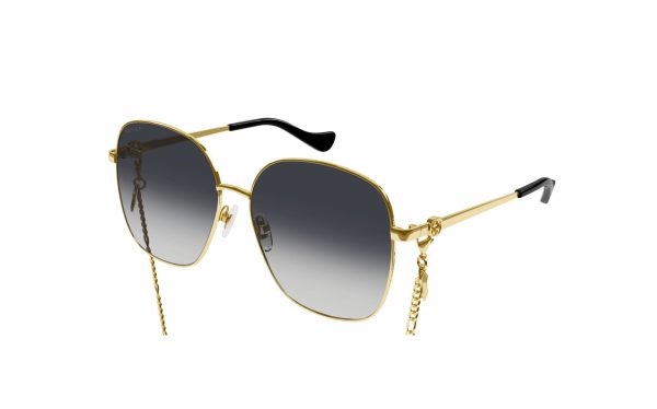 Gucci Sunglasses GG1089SA 01 Lens Size 61 Frame Shape Square Lens Color Gray for Women