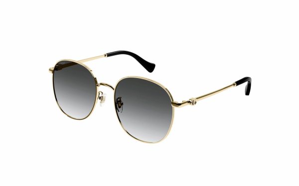 Gucci Sunglasses GG1142S 01 Lens Size 56 Frame Shape Round Lens Color Gray for Women