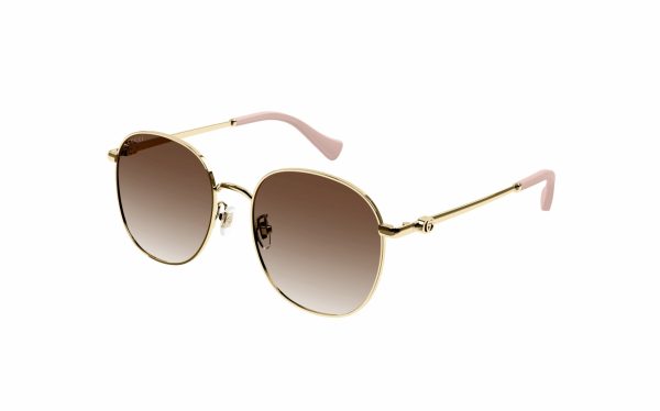 Gucci sunglasses GG1142S 02 lens size 56 frame shape round lens color brown for women